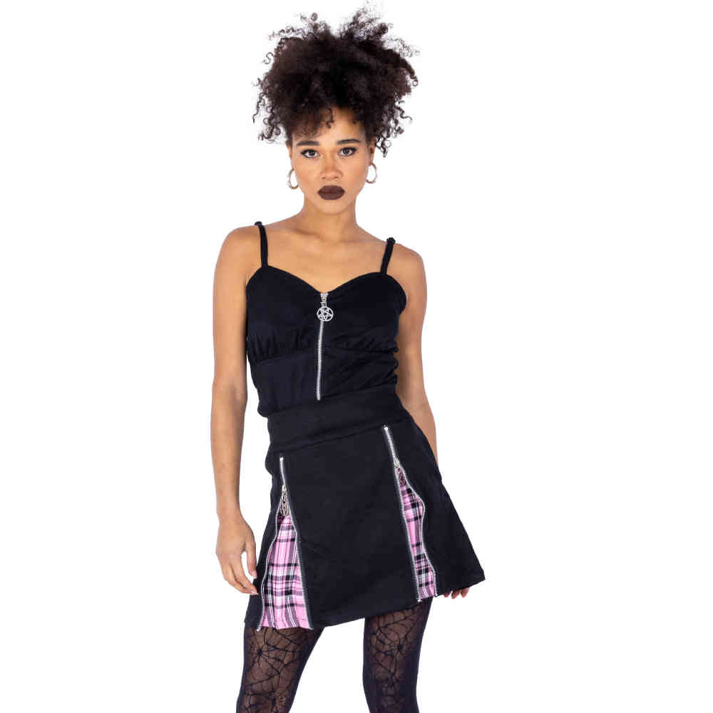 Heartless - Peekaboo Jupe courte - Noir/Rose
